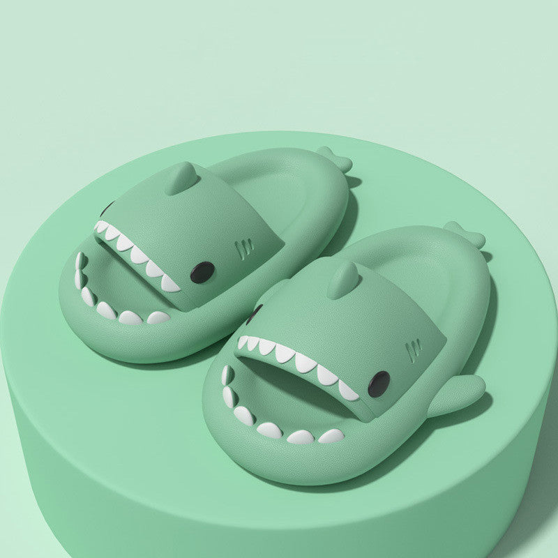 Cartoon shark slippers with textured anti-slip sole