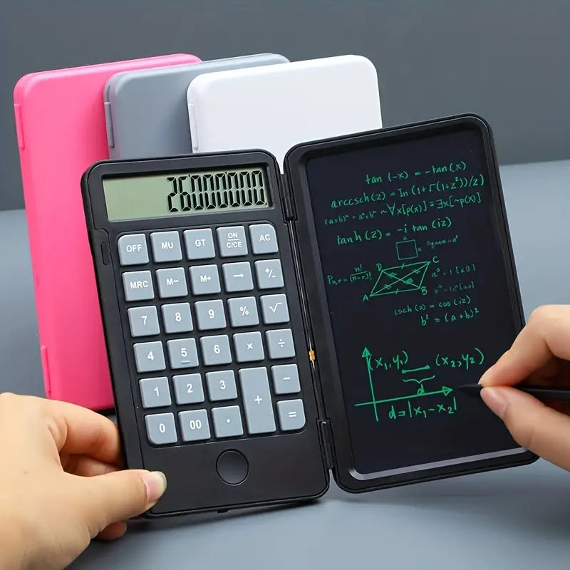 LCD Calculator with Writing Pad black dual function calculator