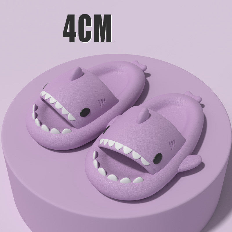Cartoon shark slippers with textured anti-slip sole