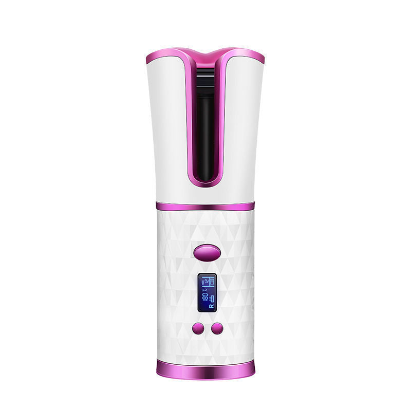 Cordless automatic hair curler with rechargeable battery