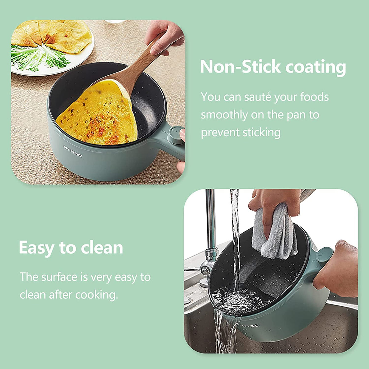 Heated portable pot with compact electric design