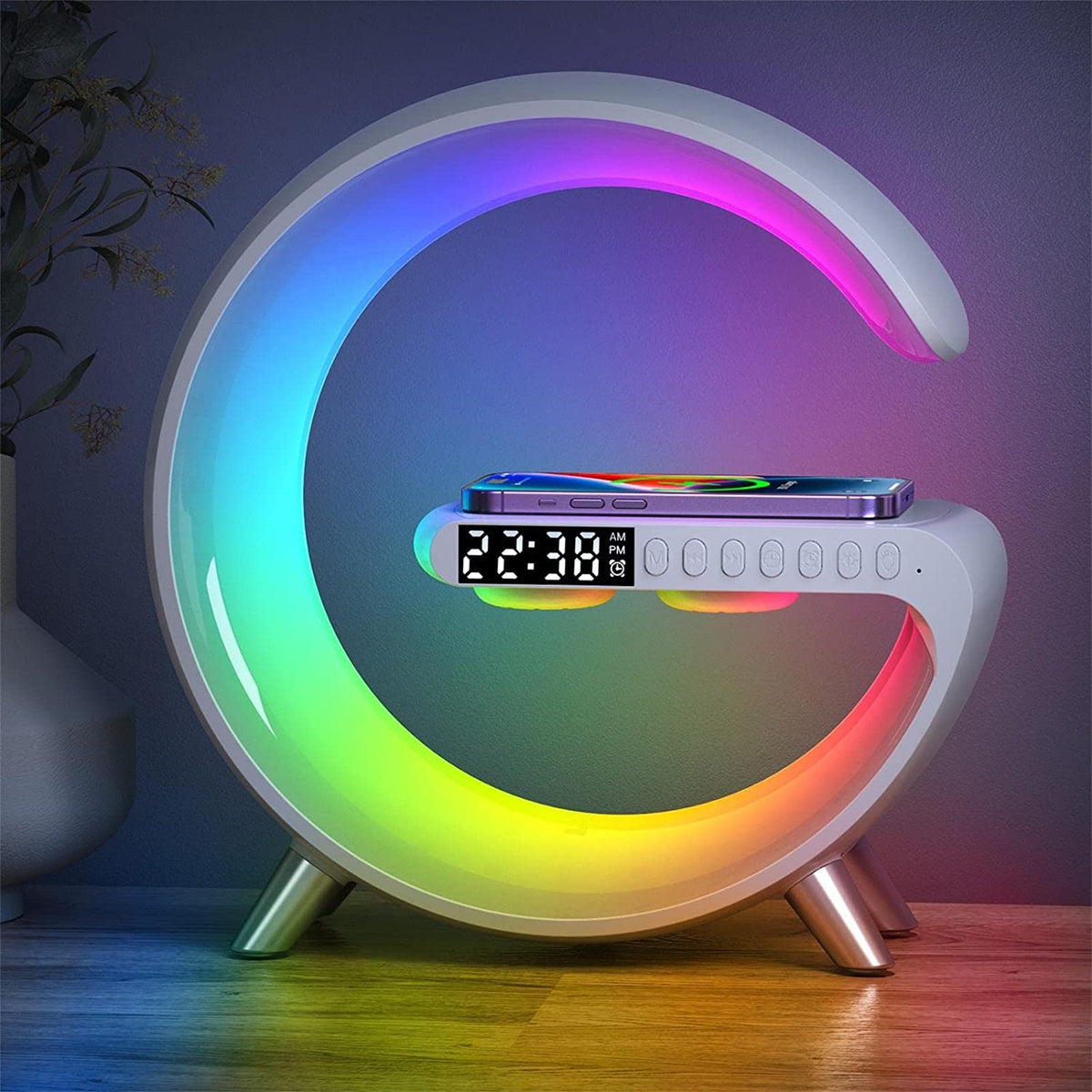 Wireless charging lamp with LED desk lighting