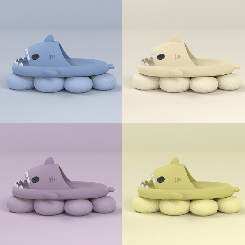 Soft EVA cartoon shark slippers for indoor wear