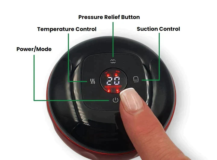 Electric cupping therapy massager showing cup design