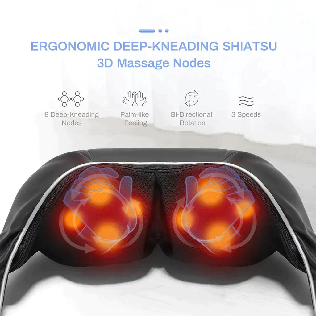 Neck and shoulder massager with multiple massage modes