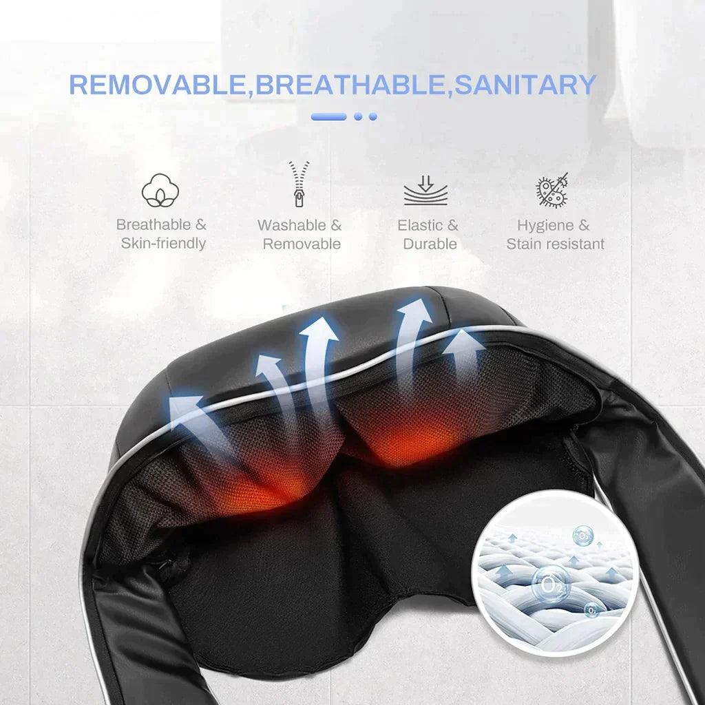 Neck and shoulder massager material and design