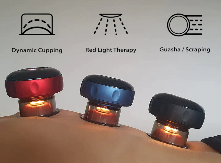 Electric cupping therapy massager with suction and red light