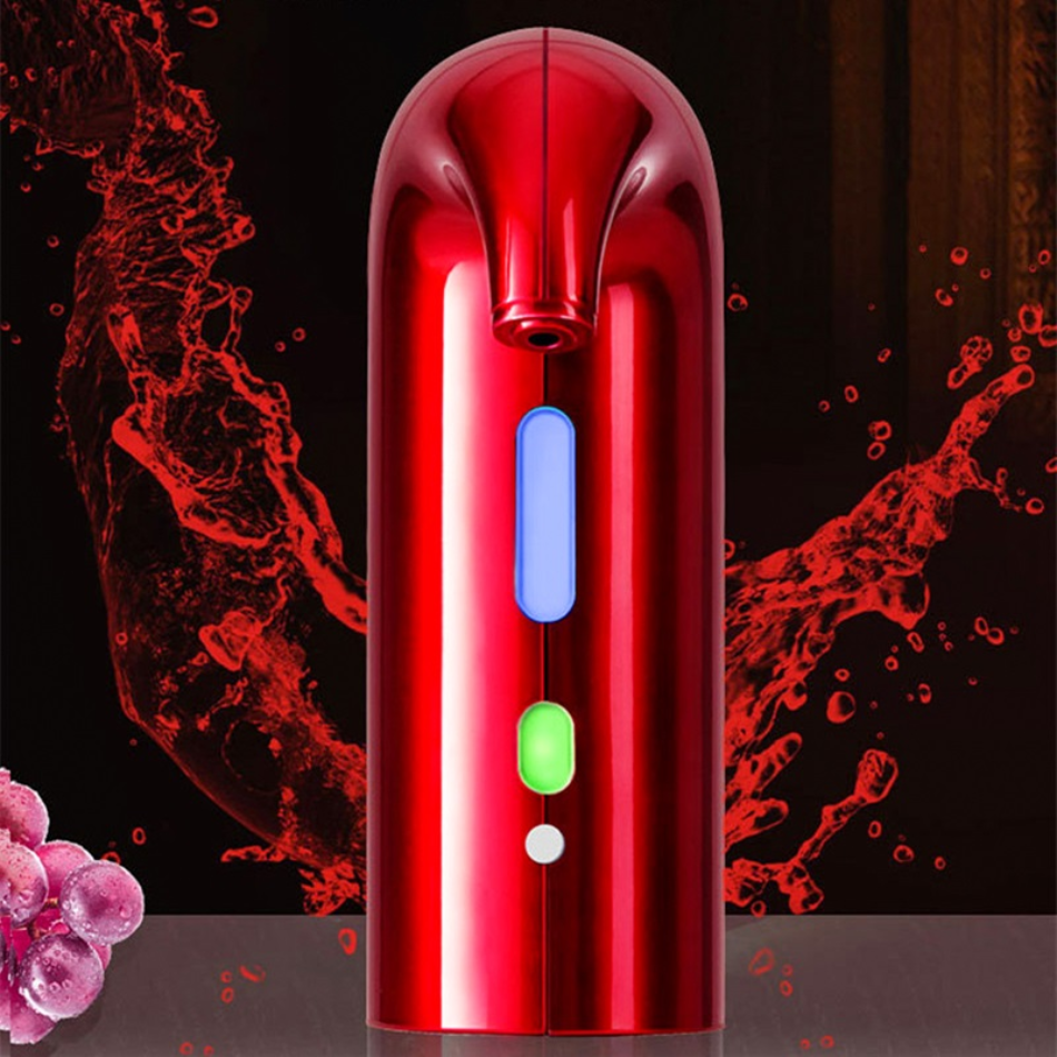 Wine pump attached to compatible bottle