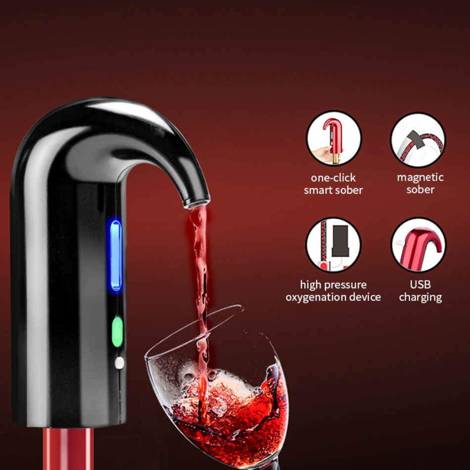 Wine pump attached to compatible bottle