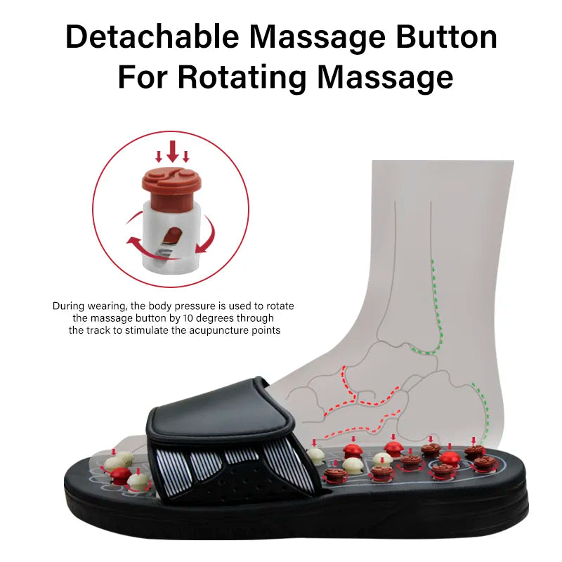 Acupressure slippers for foot massage
