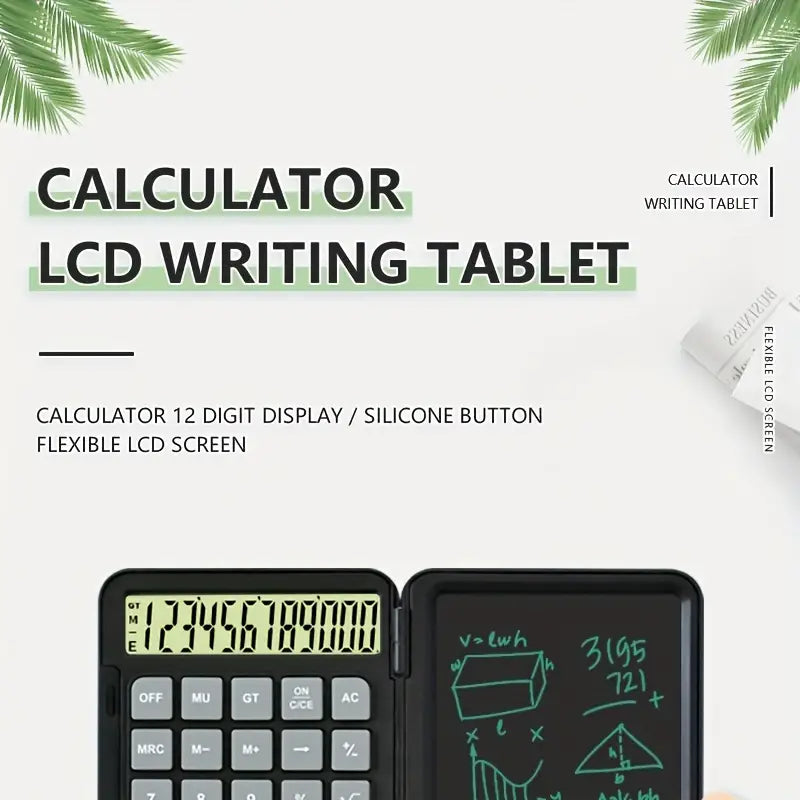 LCD Calculator with Writing Pad black and white calculator