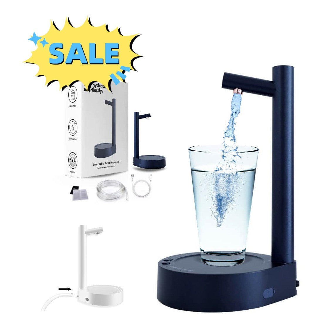 Electric Water Bottle Dispenser white