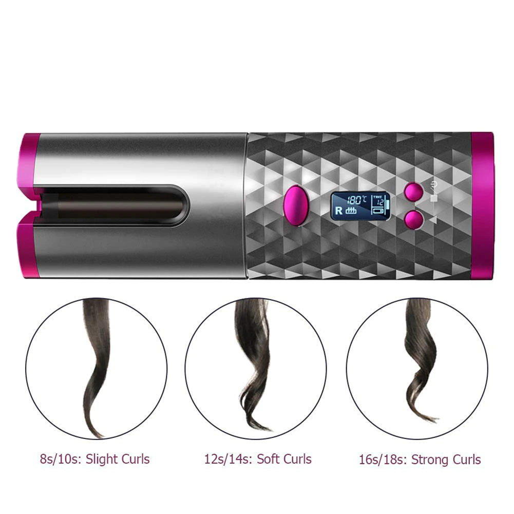 Portable hair curler for curling and waving hair