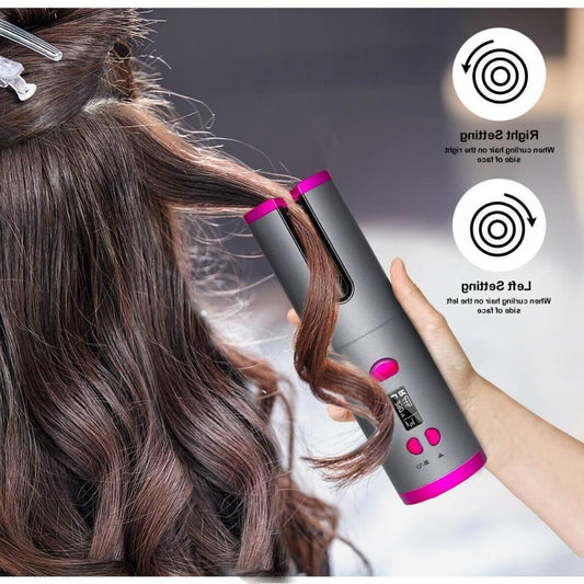 Cordless automatic hair curler wireless design