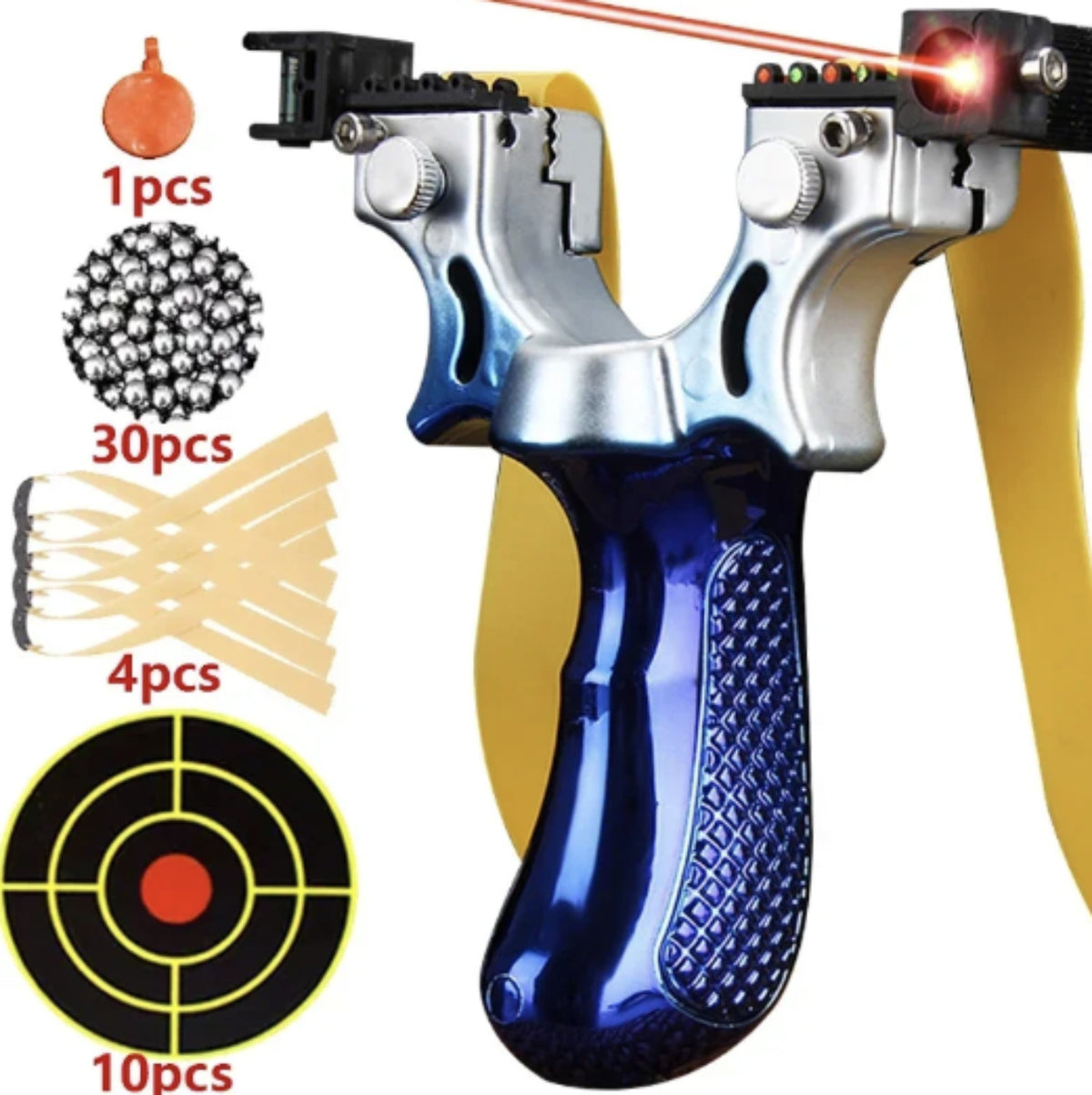 Outdoor Slingshot with laser sight blue